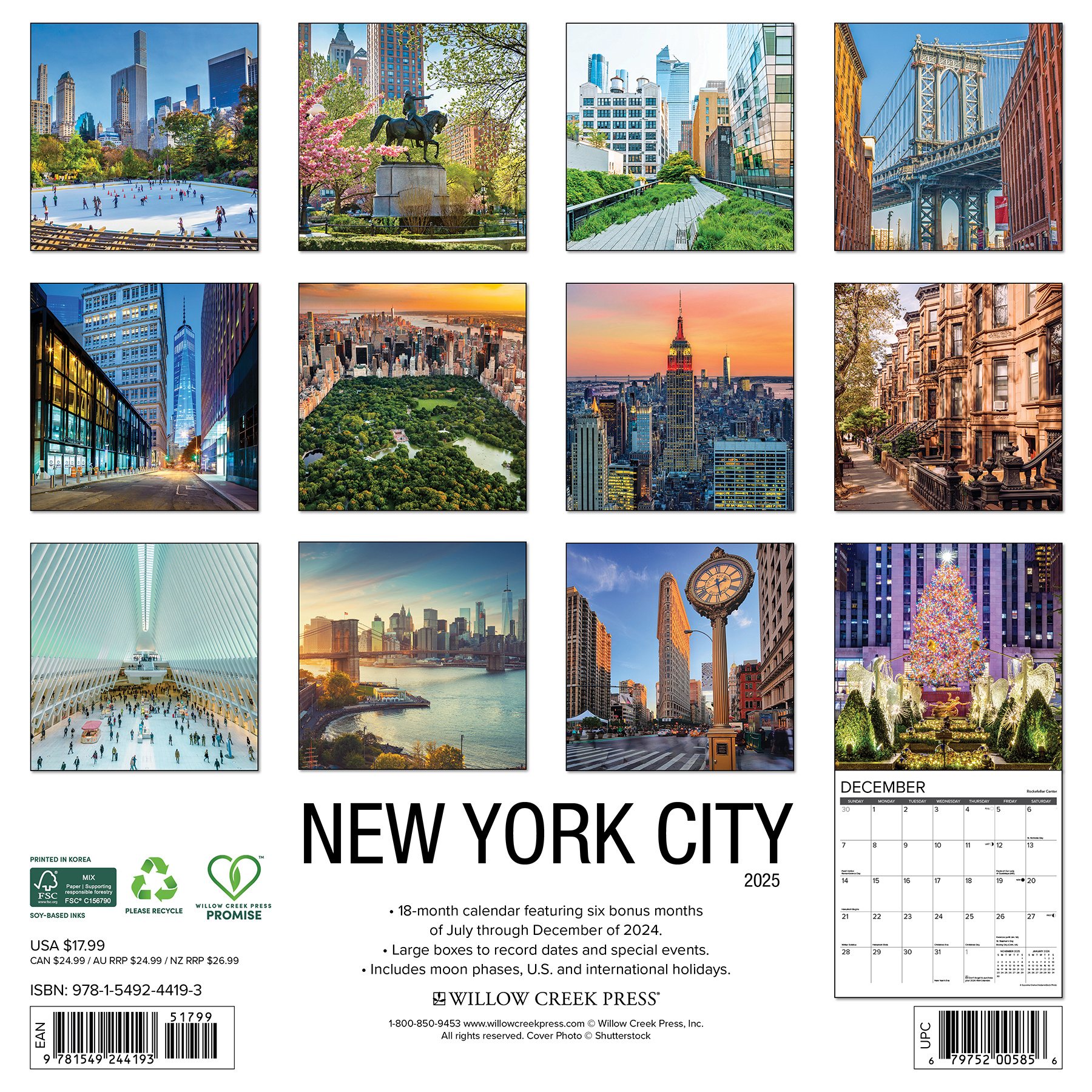 New York City Kalender 2025 Kopen? Bestel eenvoudig en snel Online Kalenderwinkel.nl