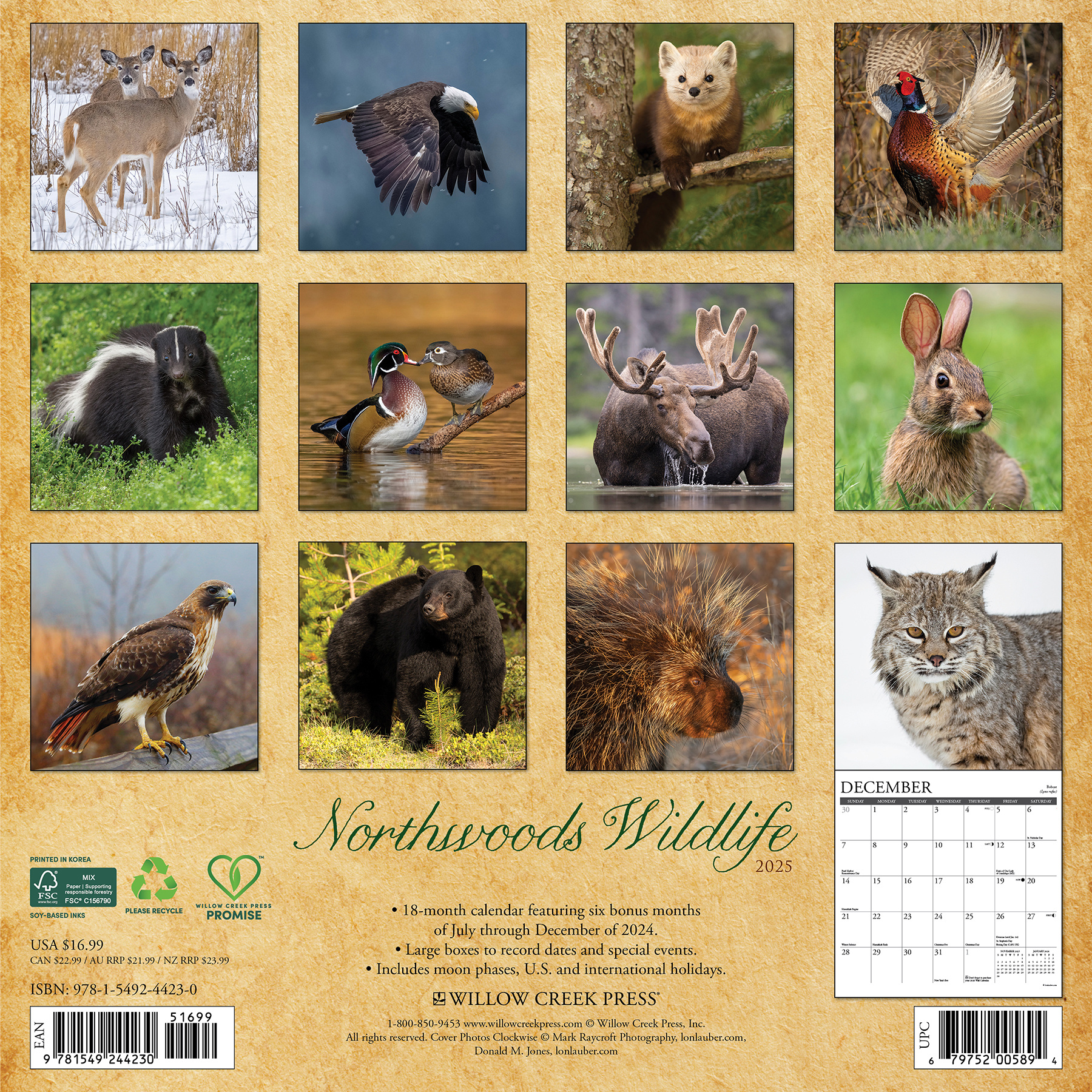Comprar Northwoods Wildlife Calendar 2025 simplemente haga su pedido