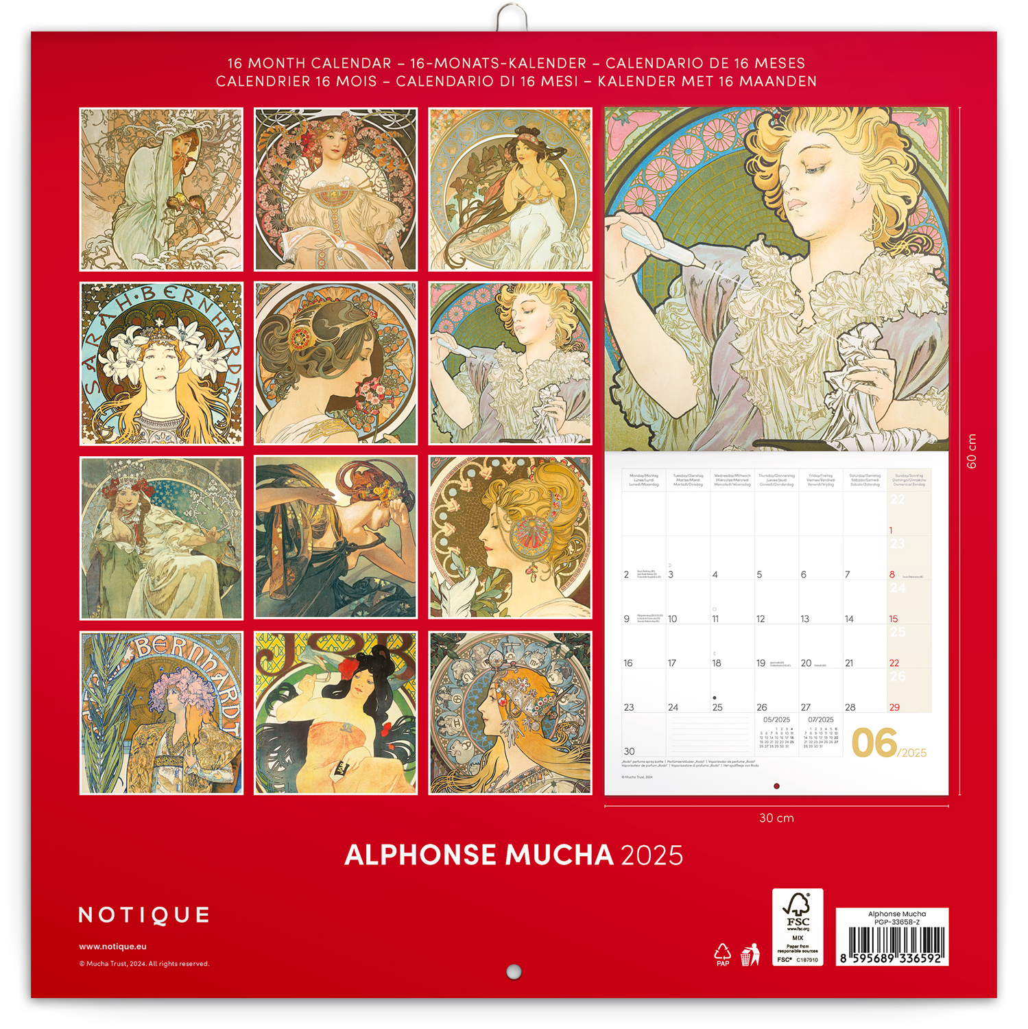 Buying Alphonse Mucha Calendar 2025 simply order online