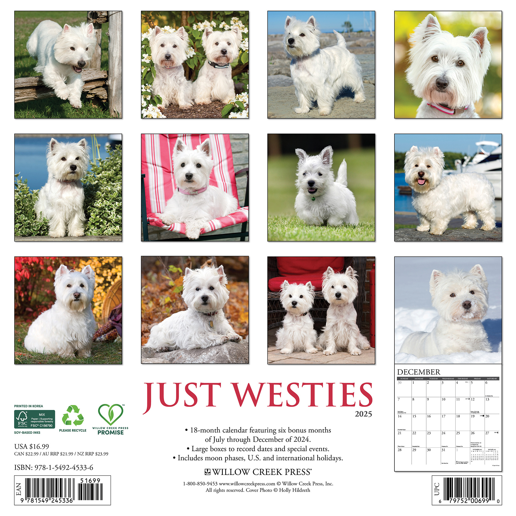 West Highland White Terrier Kalender 2025 kaufen? Einfach Onli bestellen Kalenderwinkel.nl