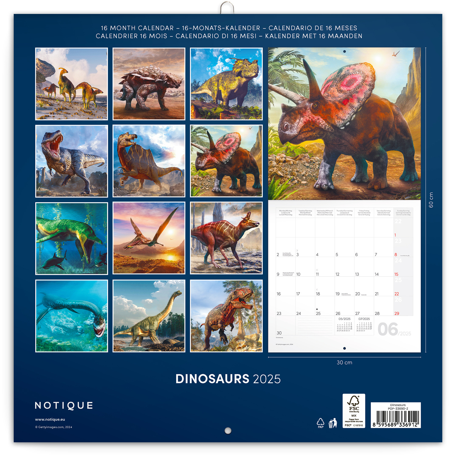 Buying Dinosaurs Calendar 2025 Easily order online Kalenderwinkel.nl