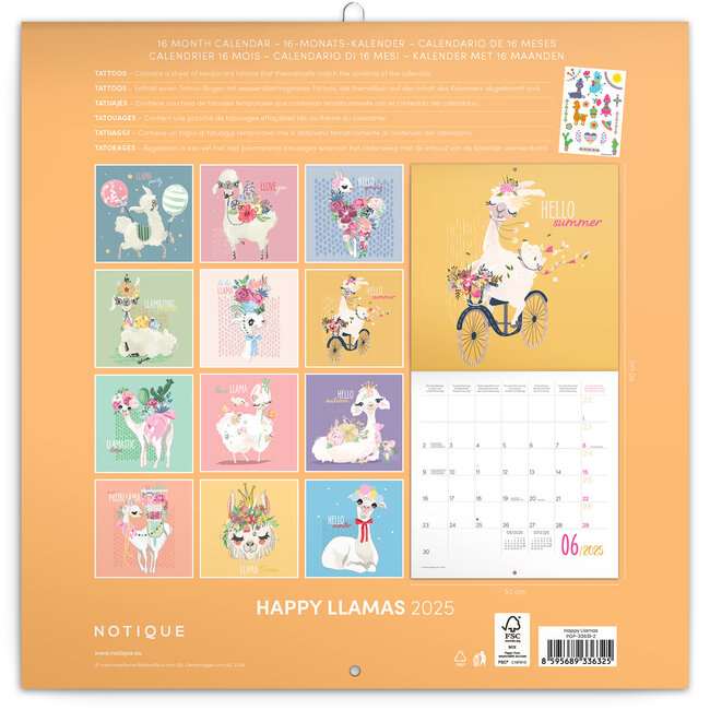 Buy Happy Llamas Calendar 2025 Order easily online Kalenderwinkel.nl