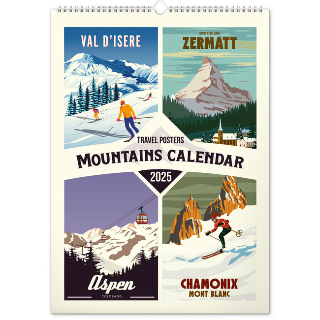 Presco Travel Mountains Calendar 2025