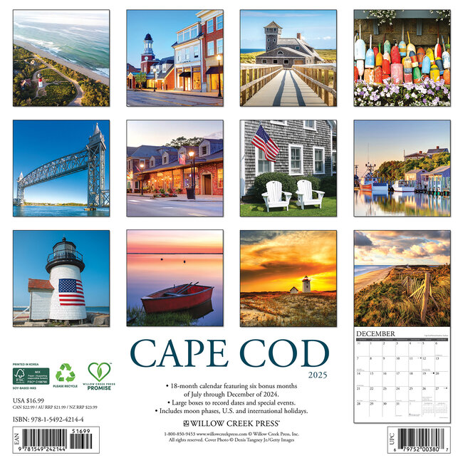 ¿Calendario Cape Cod 2025? Haga su pedido en línea de forma rápida y