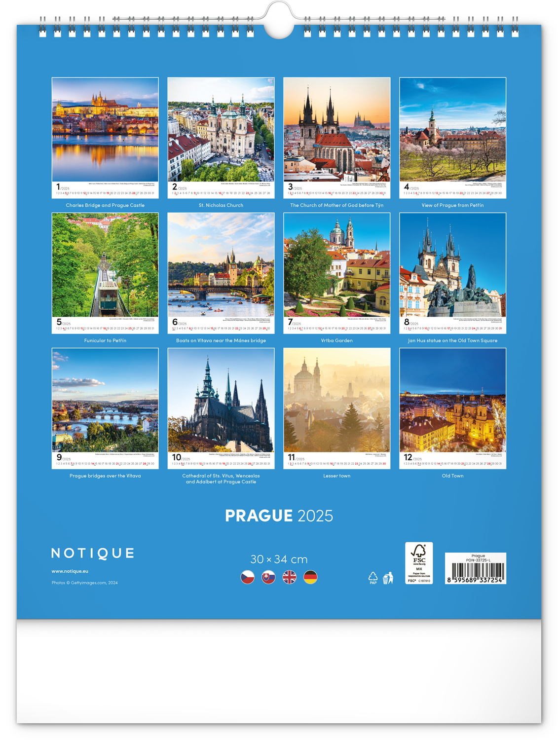 Buying Prague Calendar 2025 Large? Order easily online Kalenderwinkel.nl