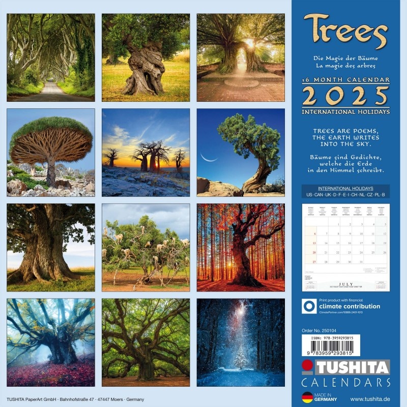 Buying Trees Calendar 2025 simply order online Kalenderwinkel.nl