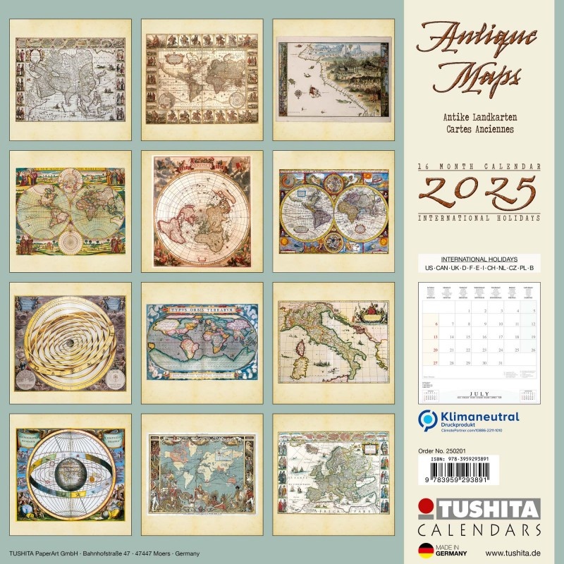 Antique Maps Kalender 2025 Kopen?  Bestel eenvoudig online