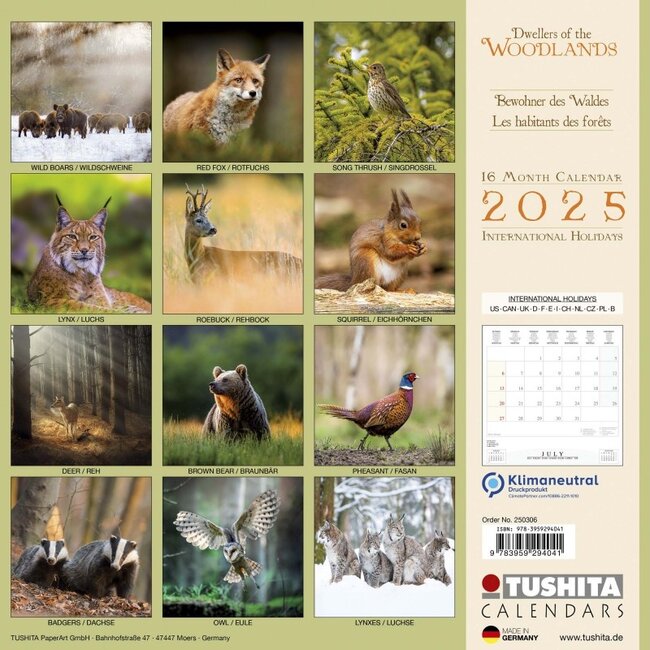 Buying Woodlands Calendar 2025 simply order online Kalenderwinkel.nl