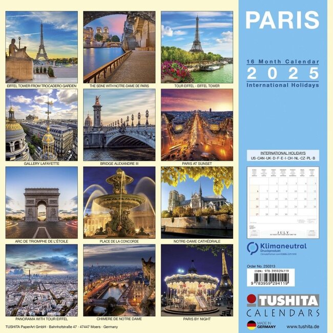 Buy Paris Calendar 2025? Order online quickly and easily