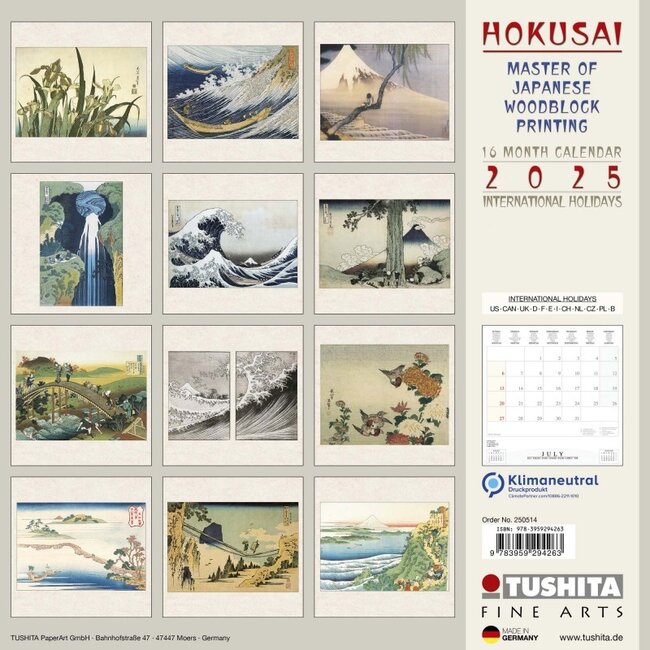Hokusai - Japanese Woodblock Kalender 2025 Kopen?  Bestel eenvoudig 