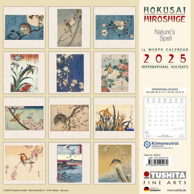 Hokusai/Hiroshige Nature Calendar 2025 Buy Order simple