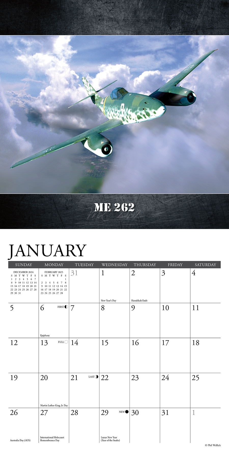 WWII Military Aircraft Calendar 2025 Mini Acheter ? Commander