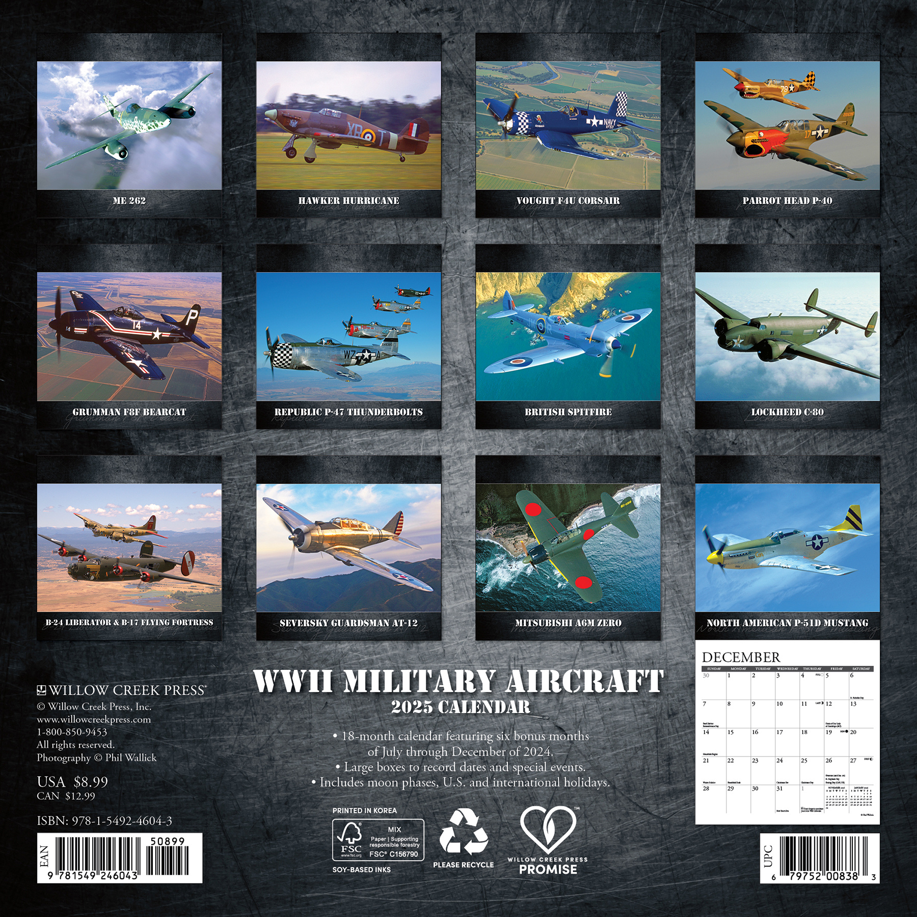 WWII Military Aircraft Calendar 2025 Mini Buy? Order easily