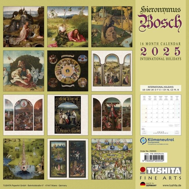 Hieronymus Bosch Kalender 2025 Kopen?  Bestel eenvoudig online 