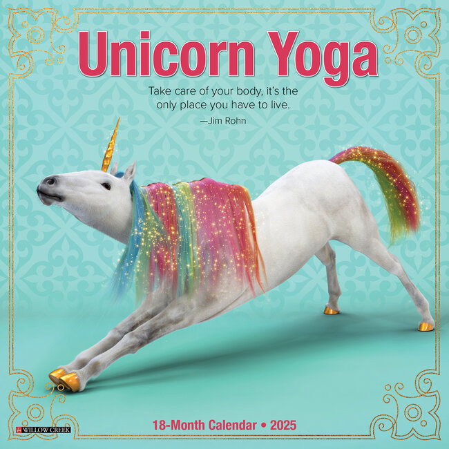 Willow Creek Calendario de Yoga Unicornio 2025 Mini