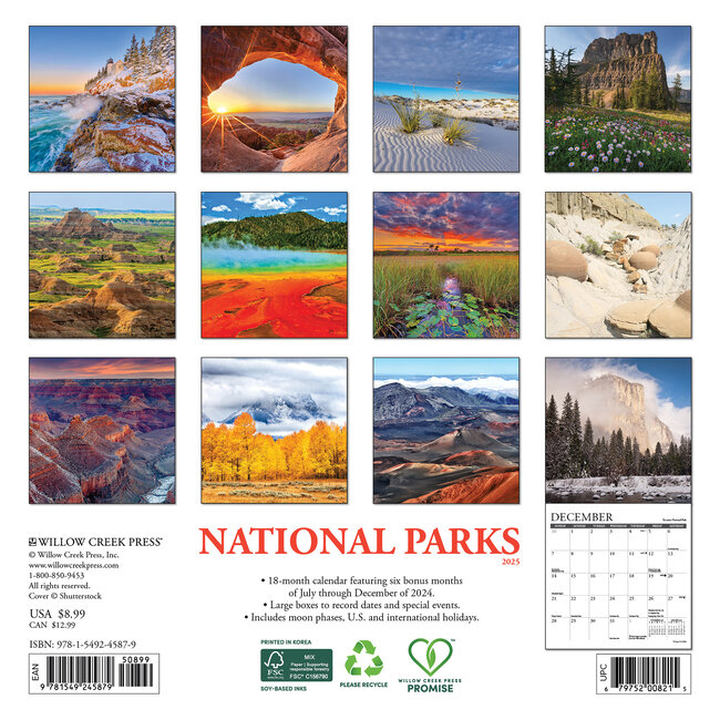 National Parks Calendar 2025 Mini Buy Order online easily