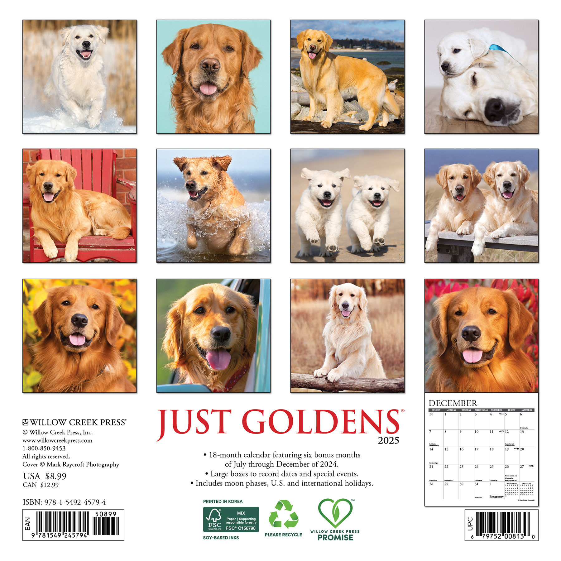 Comprar Golden Retriever Mini Calendario 2025 Ordenar en línea