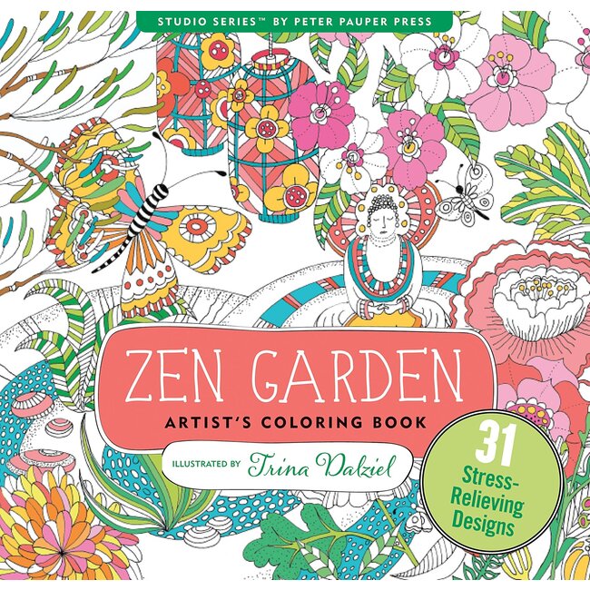 Libro da colorare per artisti del giardino zen