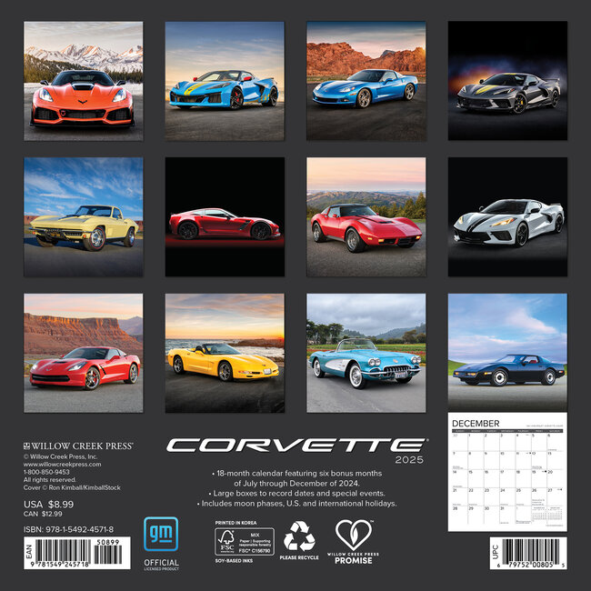 Corvette Kalender 2025 Mini Kopen? Bestel eenvoudig en snel Online