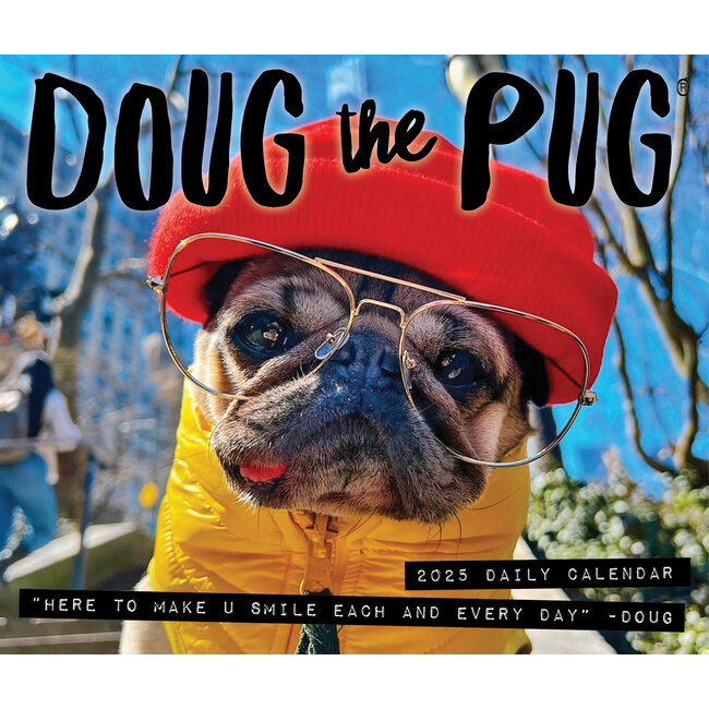 Doug the Pug Door Calendar 2025 Boxed