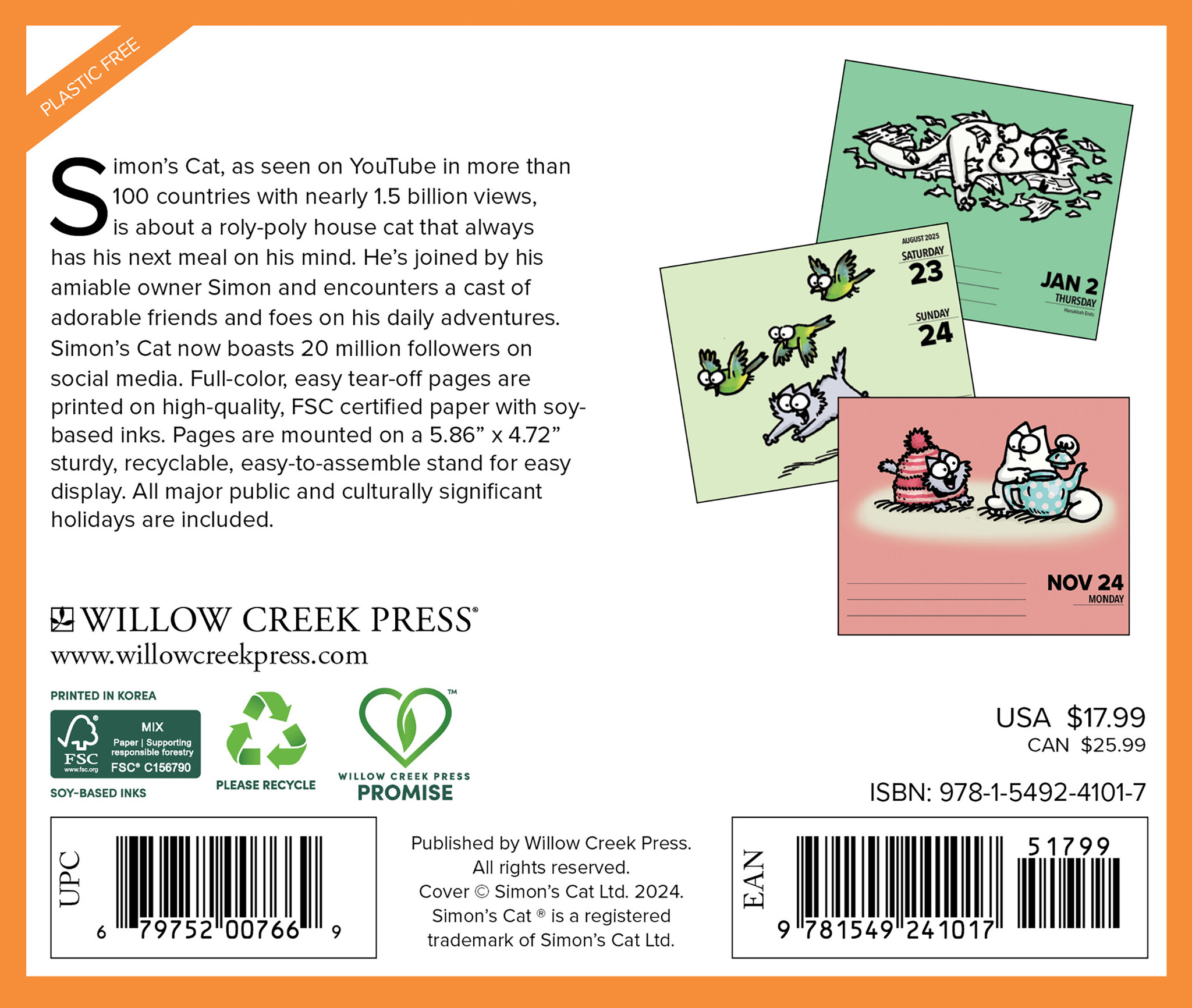 Buying Simon's Cat Calendar 2025 Boxed Order easily online