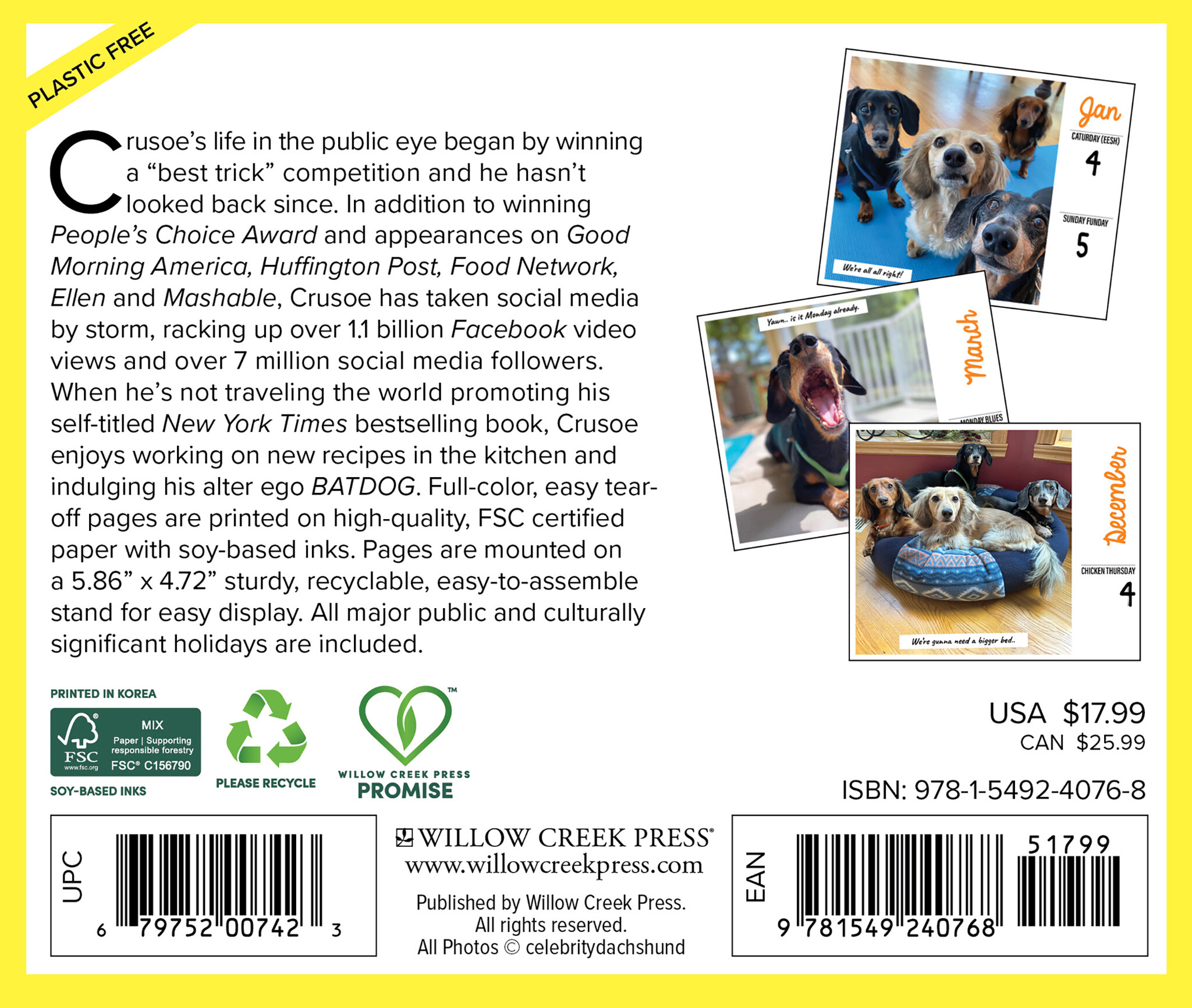 Comprar Crusoe the Dachshund Calendar 2025 Boxed Pedir online