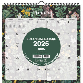 Willow Creek Calendrier spiralé Botanic 2025