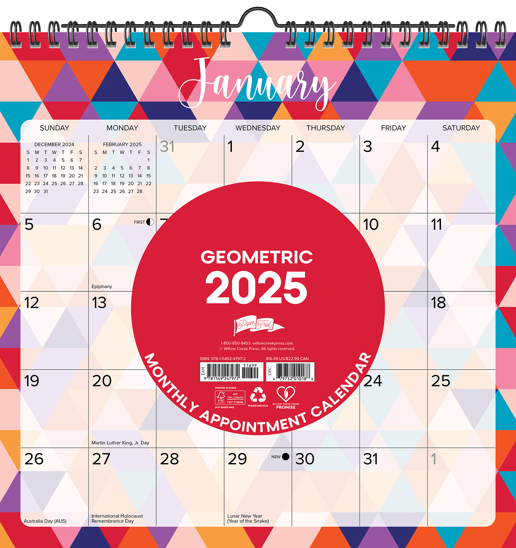 Geometric Spiraal Kalender 2025