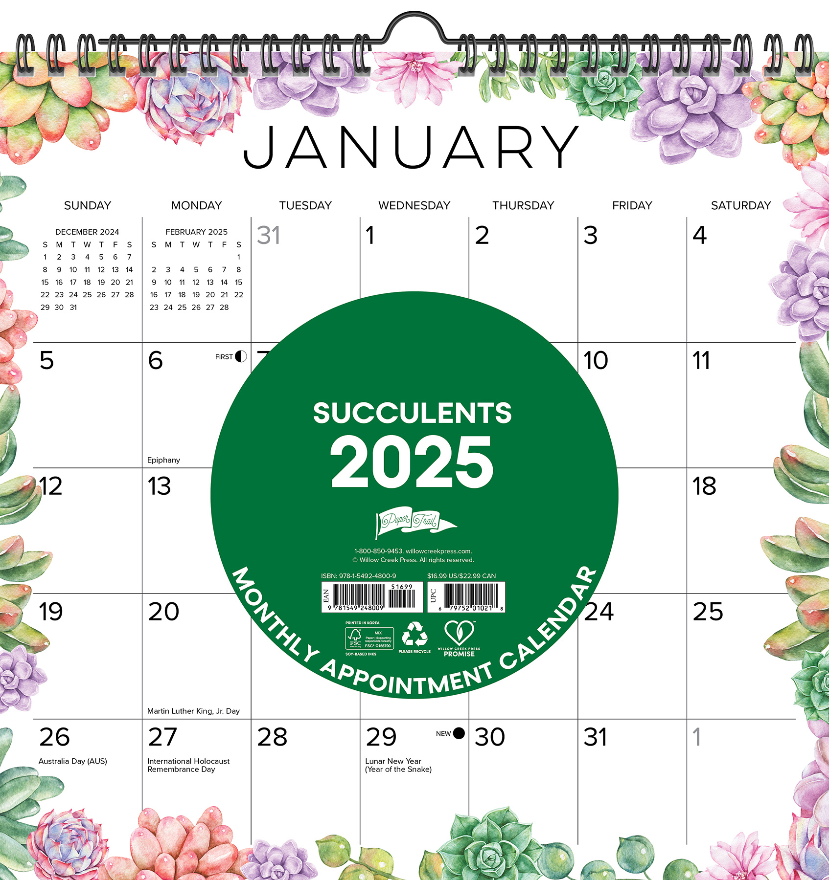 Vetplanten Spiraal Kalender 2025