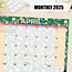 Sous-main floral printanier - Calendrier de bureau 2025