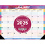 Willow Creek Sous-main Stripes aquarelles - Calendrier de bureau 2025