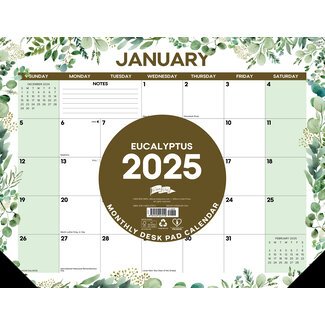 Willow Creek Sous-main Eucalyptus - Calendrier de bureau 2025