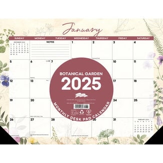 Willow Creek Botanical Garden Desk Pad - Desk Calendar 2025