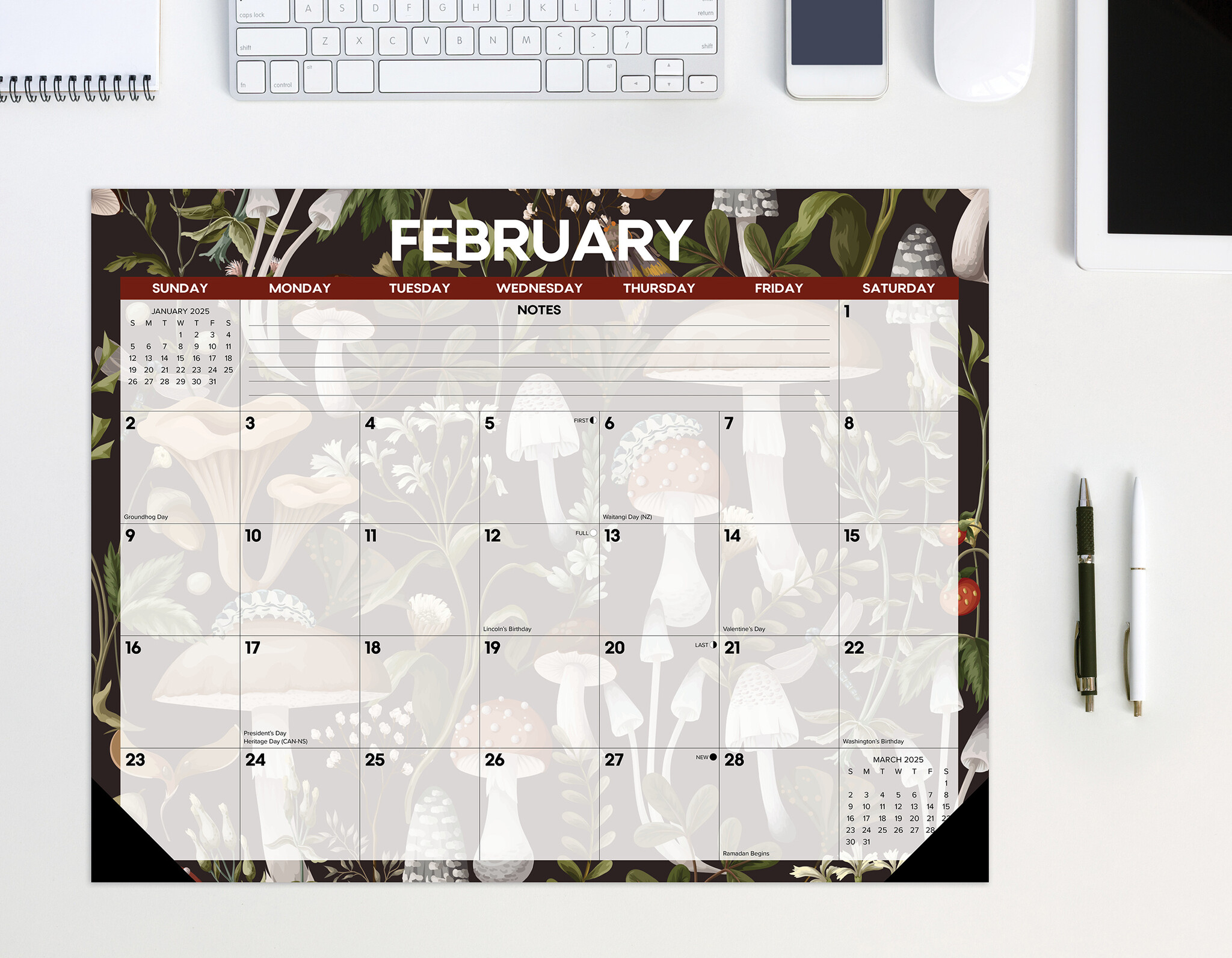 PilzSchreibtischunterlage Tischkalender 2025 kaufen? Einfach online