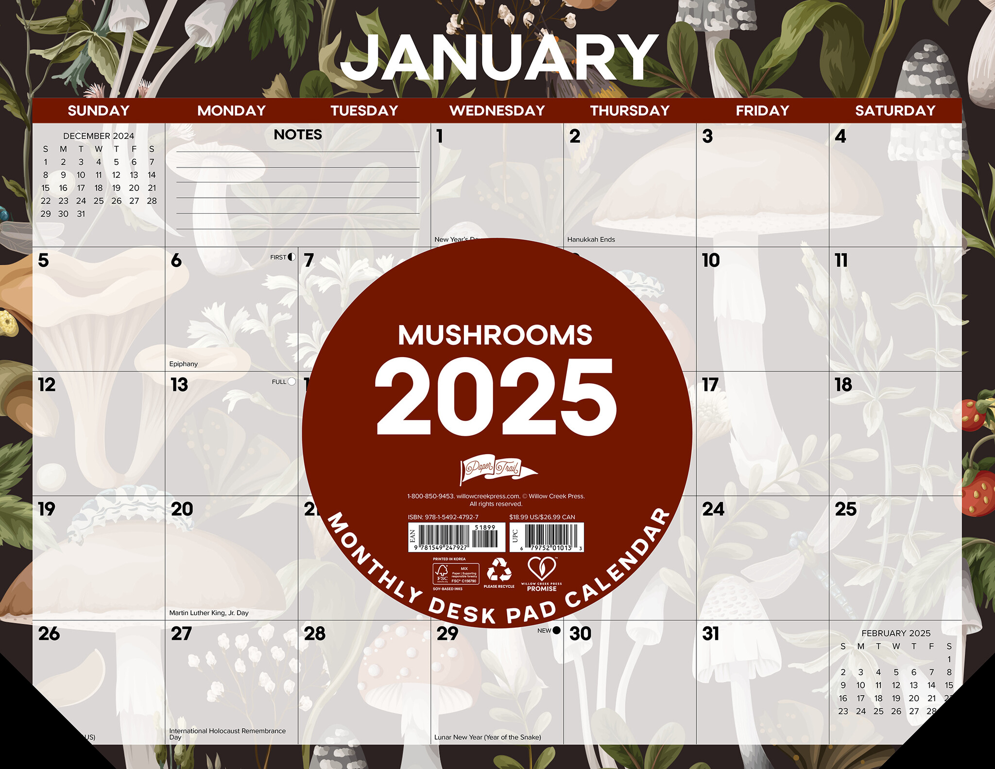 PilzSchreibtischunterlage Tischkalender 2025 kaufen? Einfach online