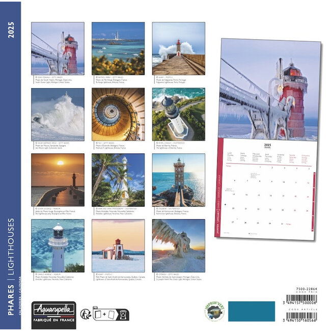 Leuchttürme Kalender 2025  einfach online bestellen - Kalenderwinkel.nl