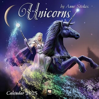 Flame Tree Anne Stokes Kalender 2025 Einhorn