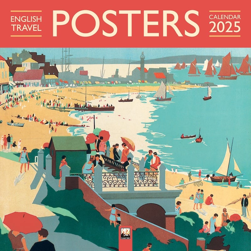 English Travel Posters Wall Calendar 2025 (Art Calendar)