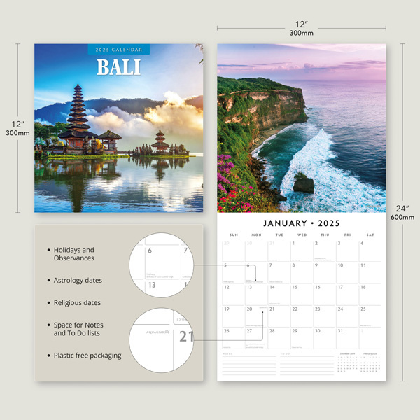 Bali Kalender 2025 Kopen? Eenvoudig en snel online besteld
