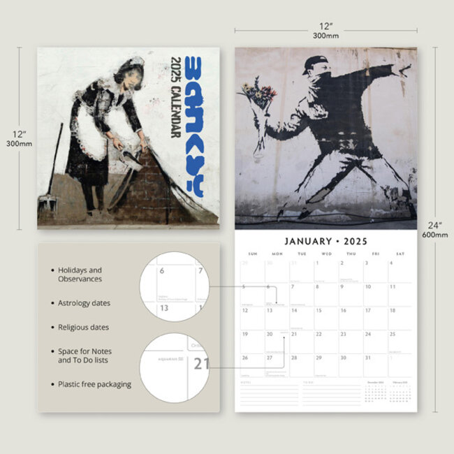 Buying Banksy Calendar 2025? Quick and easy online Kalenderwinkel.nl