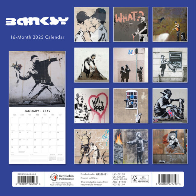 Buying Banksy Calendar 2025? Quick and easy online Kalenderwinkel.nl