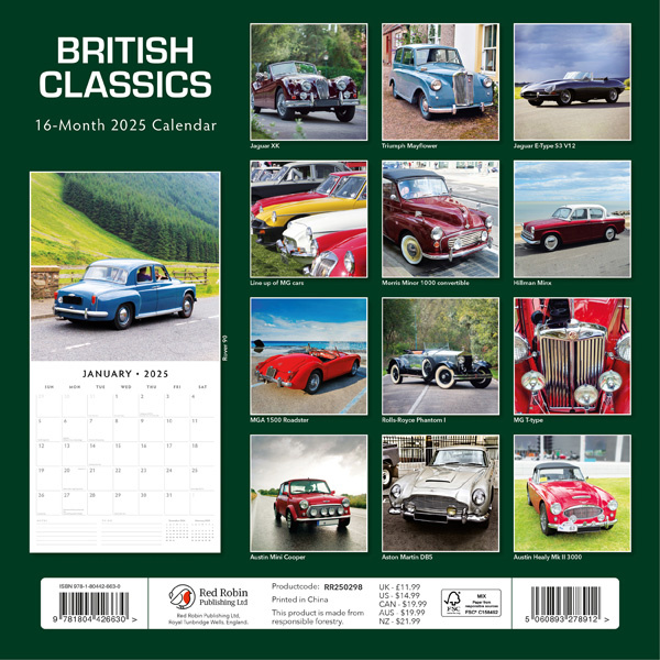 Buying British Classics Calendar 2025? Quick and easy online