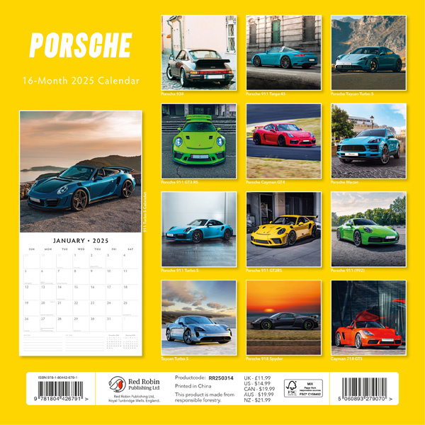 Comprar Calendario Porsche 2025 Simple y rápidamente en línea Kalenderwinkel.nl