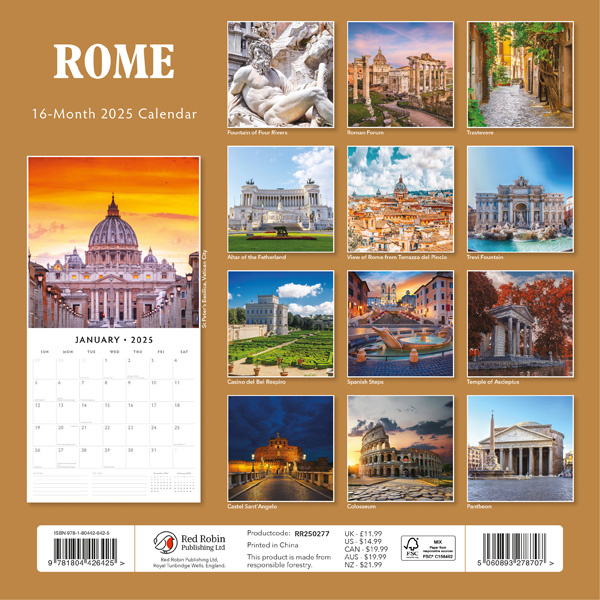 Buying Rome Calendar 2025? Easily and quickly ordered online
