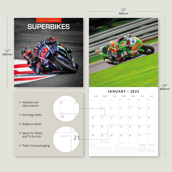 Buying Superbikes Calendar 2025? Quick and easy online Kalenderwinkel.nl