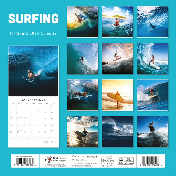 Surfing Kalender 2025 Kopen? Eenvoudig en snel online besteld 