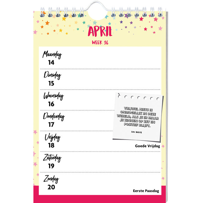 Buy Positive Thoughts Weekly Calendar 2025? Order quickly and easily