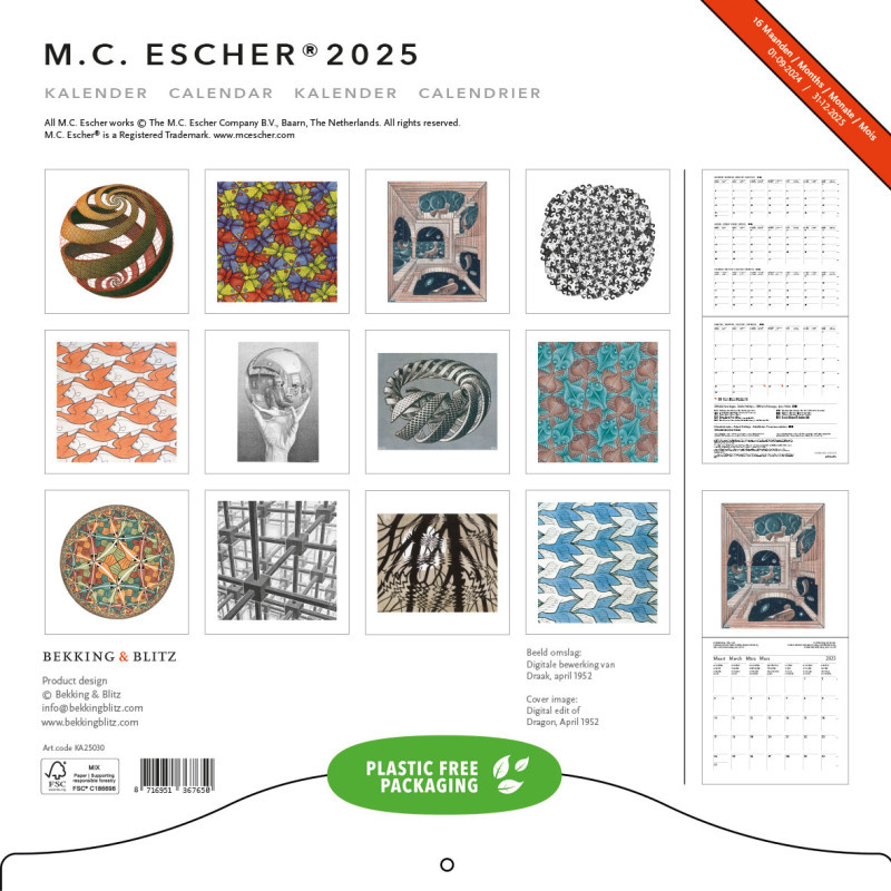 M.C. Escher Kalender 2025 Bestellen? Kalenderwinkel.nl
