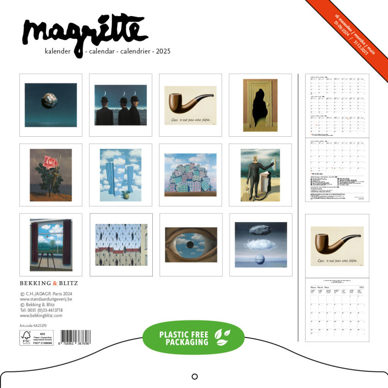 Magritte Calendar 2025 Kalenderwinkel.nl