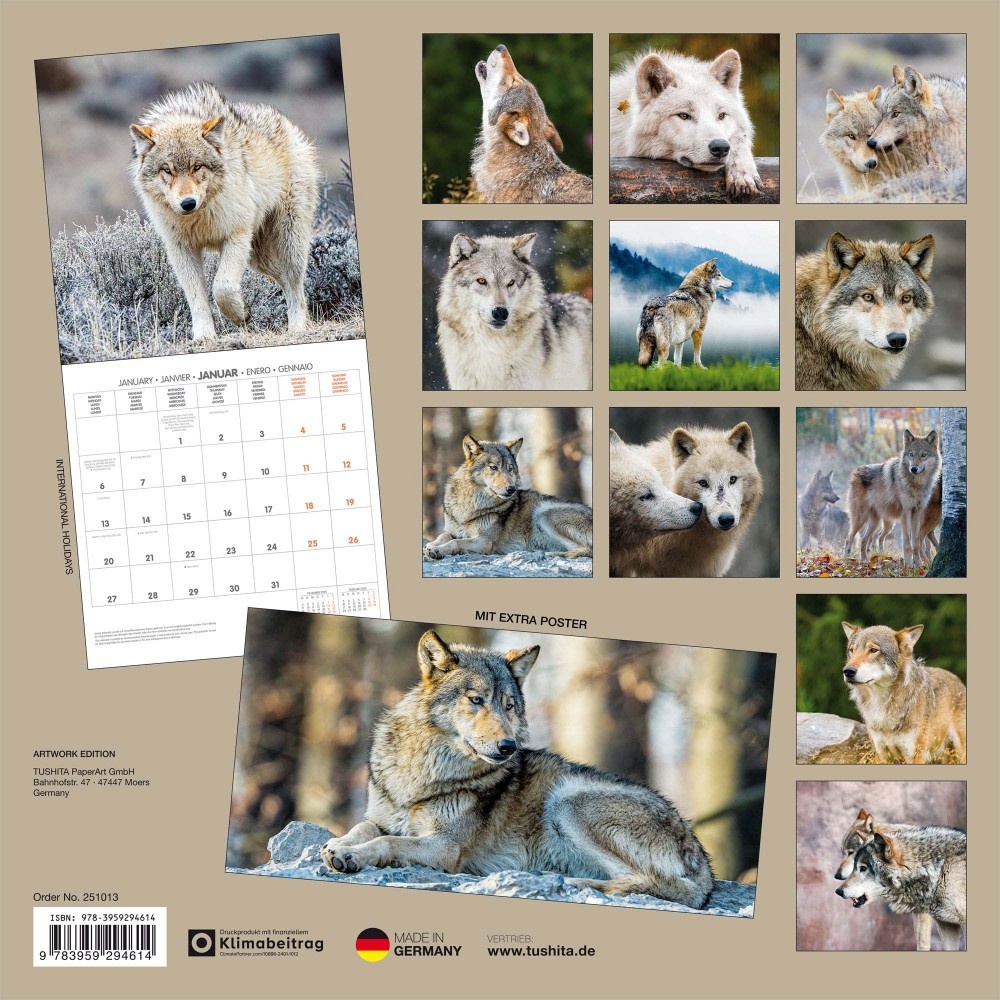 Comprar Calendario Lobos 2025 simplemente pedir en línea